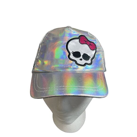 MONSTER HIGH Girls Shiny Silver Cap Logo Skull One Size (4-16) Adjustable NEW - Picture 3 of 13